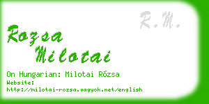 rozsa milotai business card
