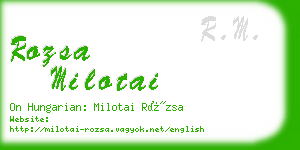 rozsa milotai business card